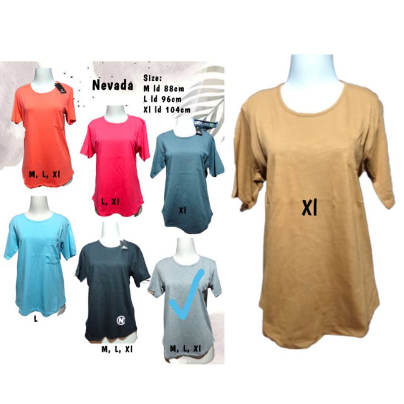 ✅COD✅matahari nevada kaos oblong wanita saku lengan pendek