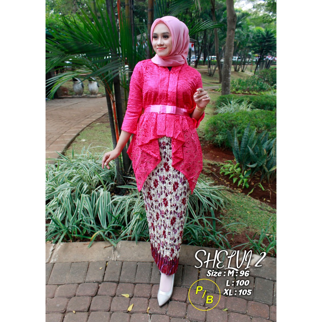 PB&gt; SET Kebaya shelvi 2 - floy pita / kebaya modern / baju kebaya wanita / fashion wanita terbaru