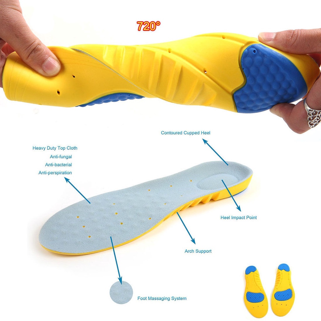 Sisipan Sepatu Unisex Insole Olahraga Orthotic Arch Support sepatu Sol bantalan Penyerapan Guncangan