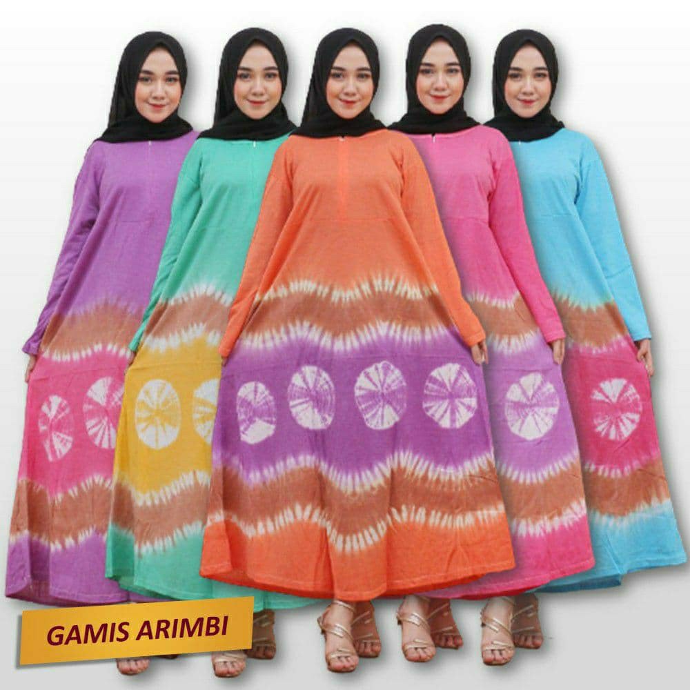 Longdres Kaos Batik Busui/gamis Panjang/gamis Abstrak Tie Dye Jumputan Termurah Laris