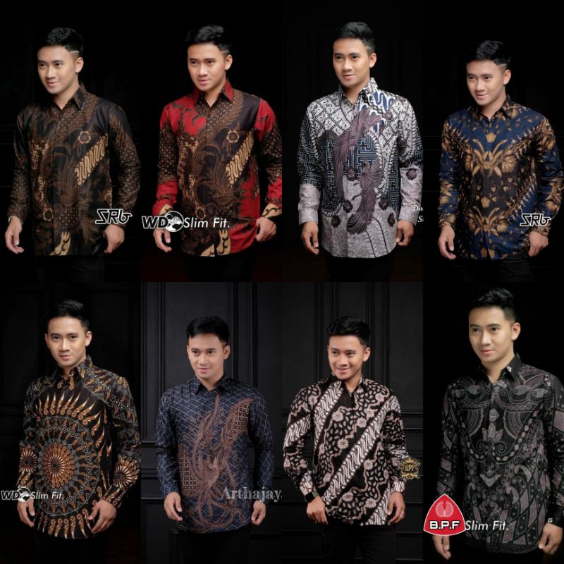 Batik Pria Lengan Panjang BATIK AFIANI HRB026 Motif KERATONAN Kode 002 Size M L XL XXL Reguler