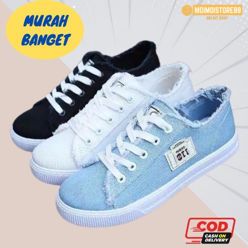 COD Sale Sepatu Kets Denim DC, Premium SEPATU SNEAKERS WANITA SEPATU MURAH TERLARIS SEPATU JINS DENI