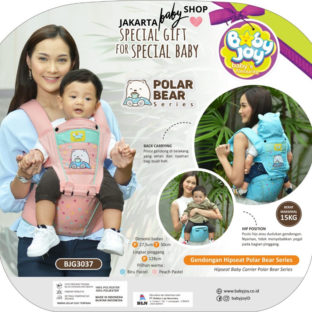 GENDONGAN HIPSEAT POLAR BEAR SERIES BABY JOY BJG3037