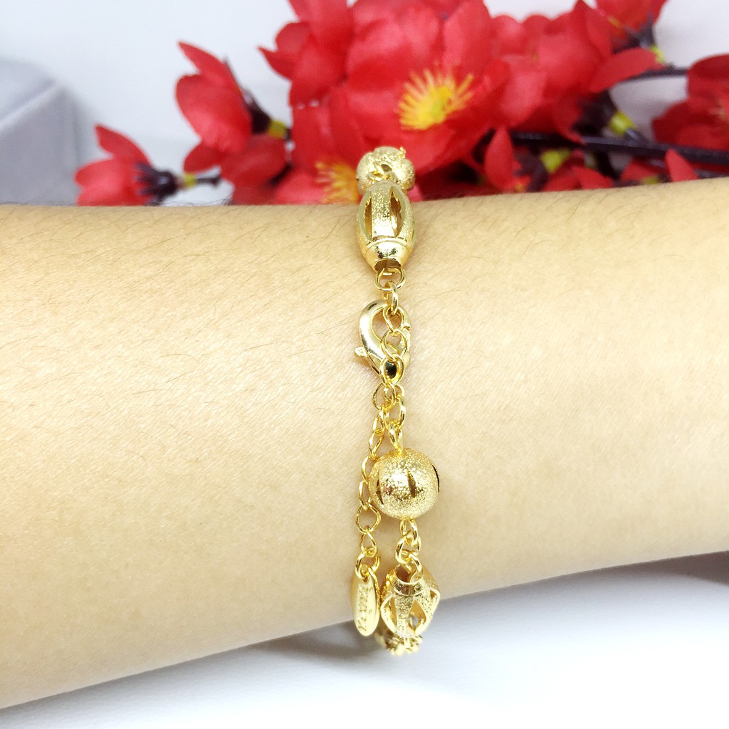 Gelang Wanita Xuping Lapis Emas Gold  Bulat Oval  - BB423