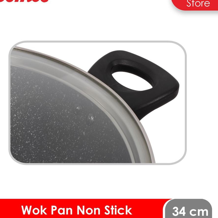 TOP Cosmos CW 34 MBC F - Wok Pan 34 cm - Marble with Cover KLM09 ... ... ..