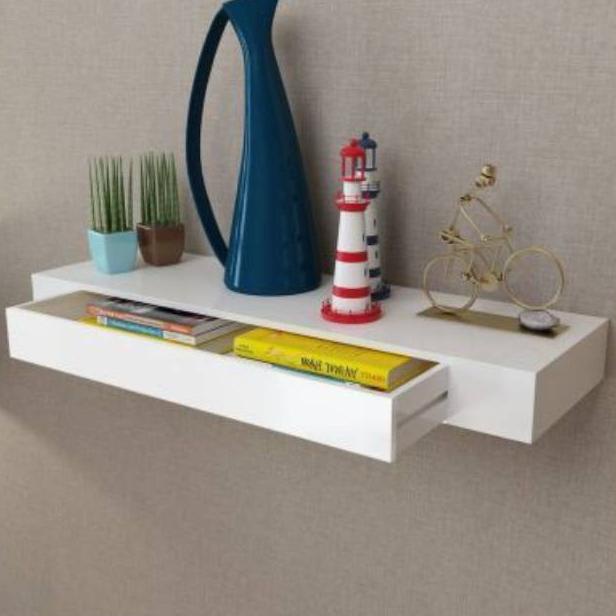 AMBALAN LACI 60x20 CM Melayang Rak Buku Minimalis Dinding Dekorasi