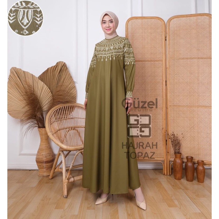 GAMIS HAJRAH TOPAZ TERBARU MOTIF BORDIR DRESS MUSLIM WANITA // GAMIS TOYOBO PREMIUM // GAMIS KONDANG