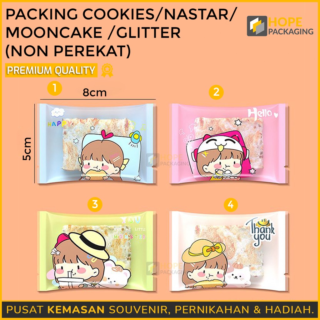 

[Harga / 20 Pcs] Kemasan Plastik Sealer Kue Mooncake / Plastik Kue Nastar / Plastik Kue Bulan Mini / Packing Cookies Motif Glitter Lucu / Plastik Kue/Permen/Coklat Karakter Non Perekat