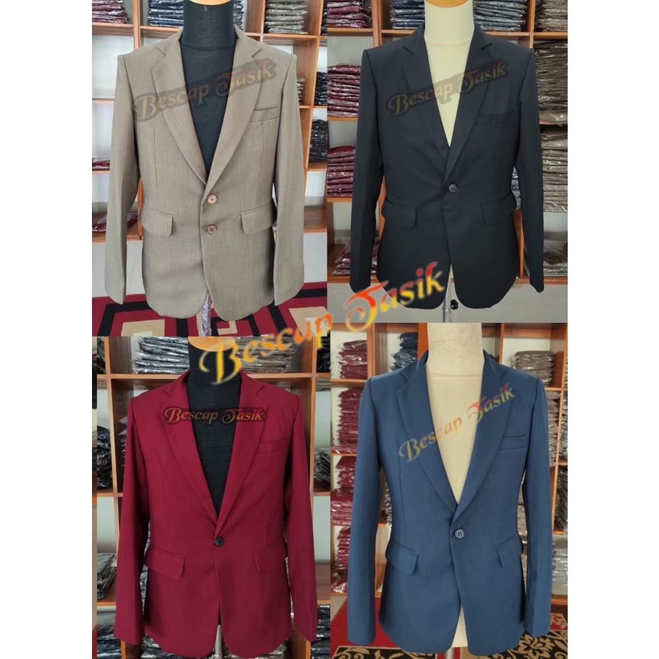 Jual Blazer Jas Pria Blazer Pria Blazer Hitam Jas Hitam Jas Navy Jas Maroon Jas Coklat Milo