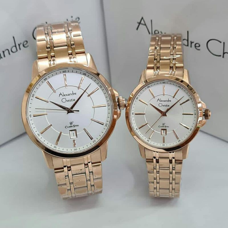 Jam Tangan Alexander Christie Couple Rosegold ac8636