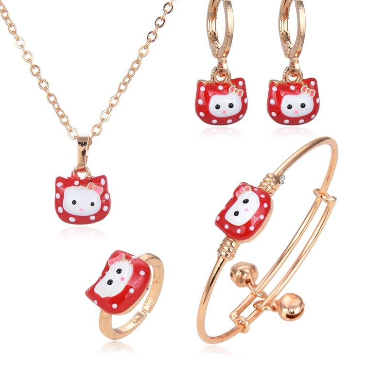 HYL JEWELRY 5pcs Kalung Titanium Set Anak Titanium Anti Karat Asli Perak Set Anting-Anting Berlapis 