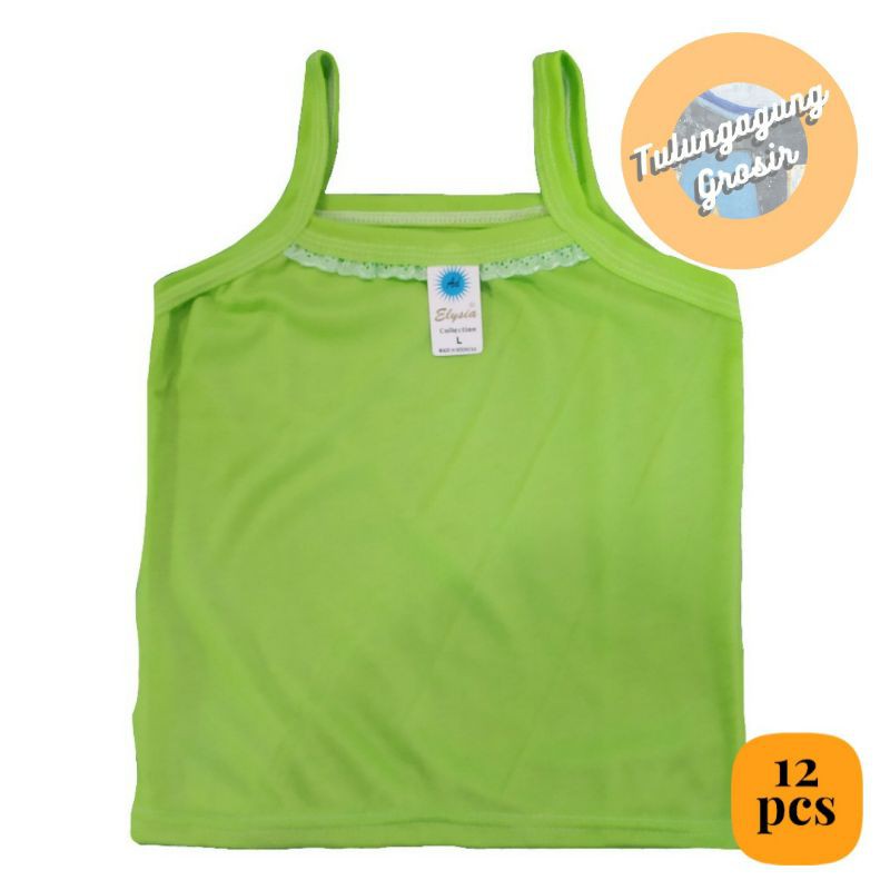 12 Pcs / 1 lusin / Lusinan Kaos Singlet / Tank Top Anak sampai Dewasa Murah XL 3L 4L 5L