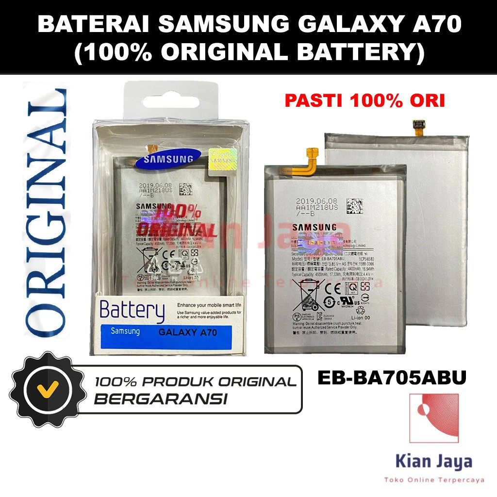 [Garansi 100% Ori] Baterai Samsung Galaxy A70 / Batre Batrai Battery Hp EB-BA705ABU Original