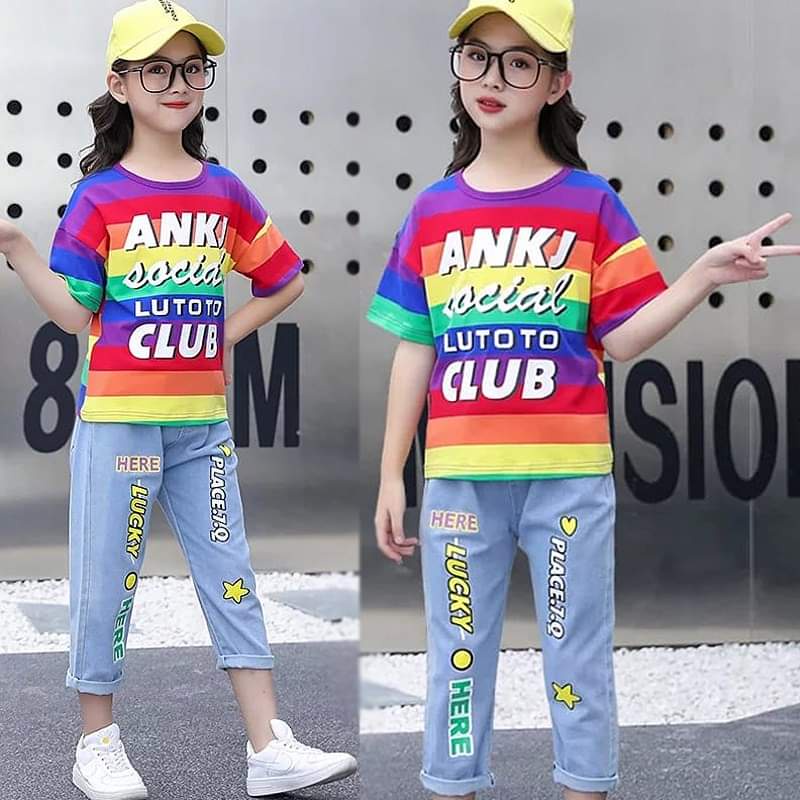 Setelan Anak Perempuan Rainbow Club