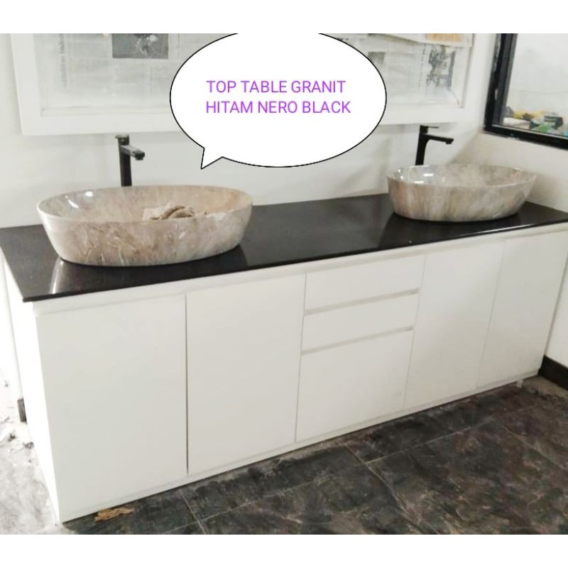 top meja granit hitam / top table granit hitam