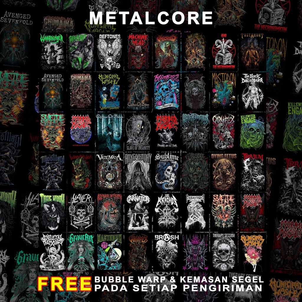 (48 PCS) Poster Dinding Aesthetic | Poster Dinding Aesthetic Metalcore Series