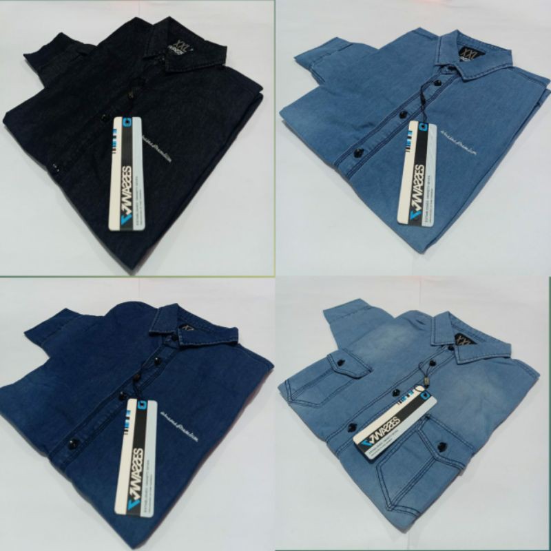 ATASAN FORMAL PRIA CASUAL KEMEJA JEANS PREMIUM COWOK BAJU TIDAK LUNTUR MURAH TERLARIS GROSIR ECER