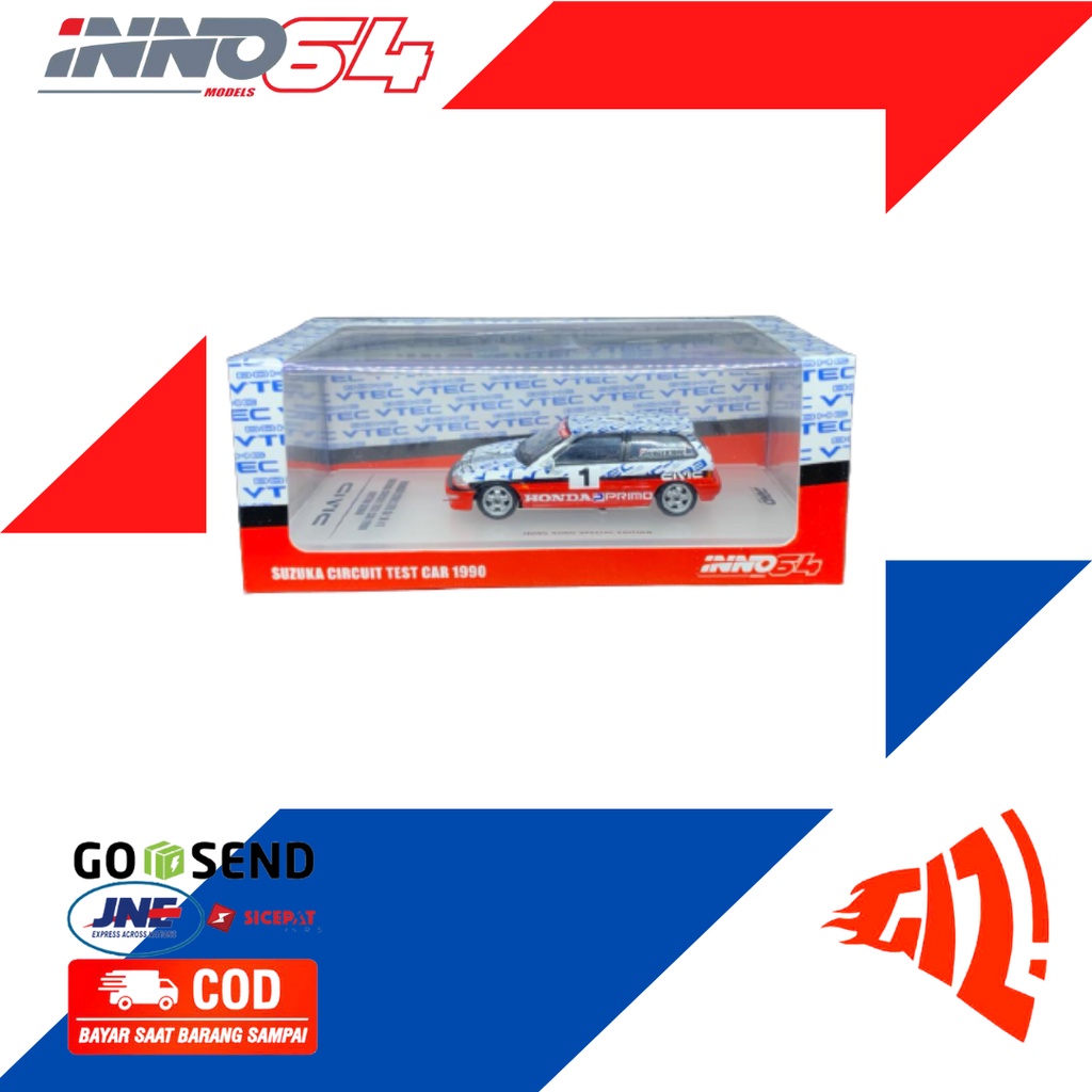 INNO64 HONDA CIVIC EF9 #1 SUZUKA CIRCUIT TEST CAR 1990