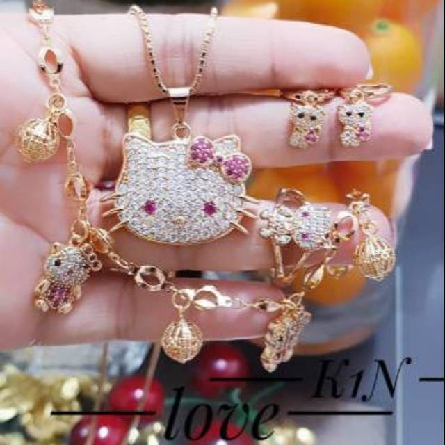 Xuping set perhiasan anak lapis emas 24k terlaris 0329