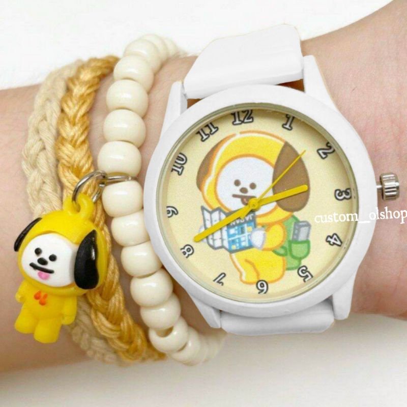 Custom Jam Tangan BT21 Travelling / BTS / Chimmy / Koya / Tata / Cooky / Mang / RJ / Shooky