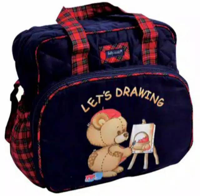 TAS BABY SCOTS DIAPER PRINT BST1303/010-TAS BESAR PERLENGKAPAN BAYI SCOTS PRINT-TAS BABY