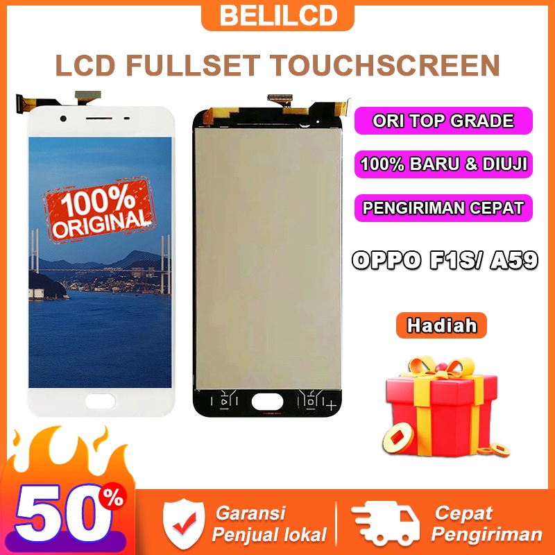 [100% ORI] LCD OPPO F1S A59 Fullset Touchscreen ORI Touch Screen Versi Tinggi Penggantian perakitan layar tampilan