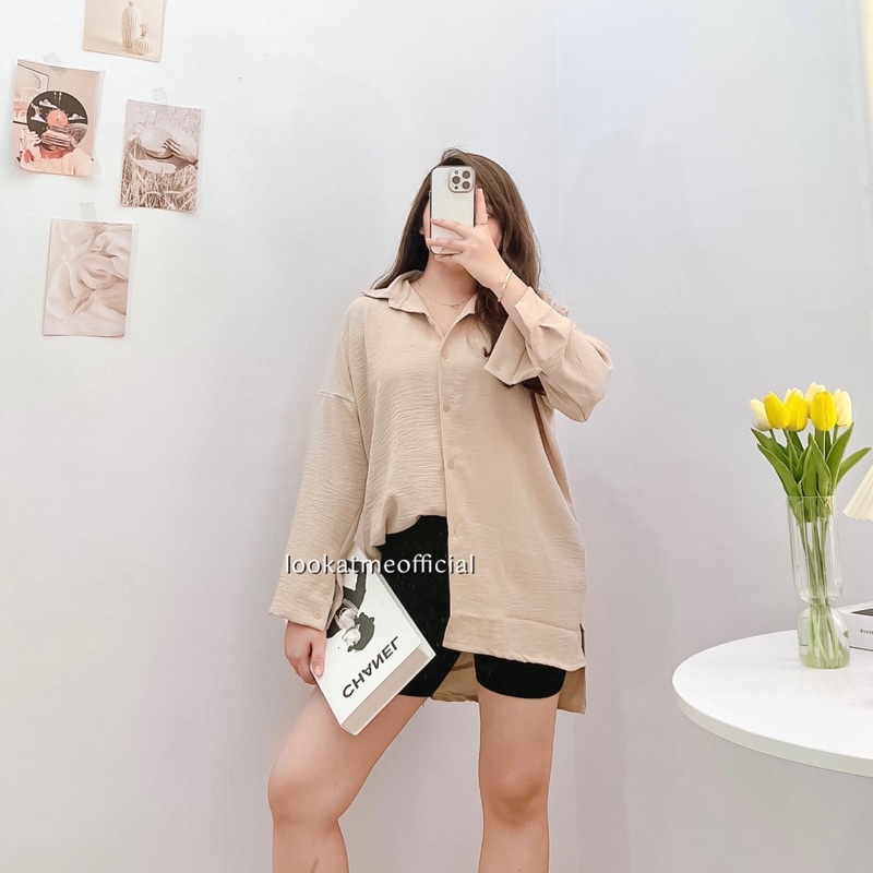 lookatmeofficial • Lora Oversize Shirt - Kemeja Basic Wanita Oversize