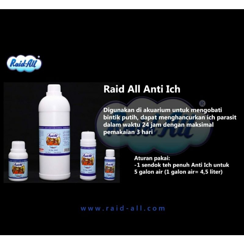 Obat Ikan Anti Jamur Raid All Anti Ich 100ML