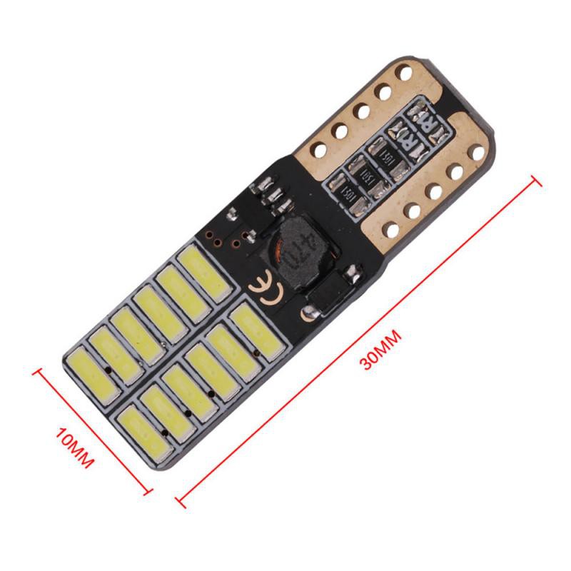 1pc Lampu Led T10 4014 24smd W5W Canbus Untuk Plat Nomor Mobil