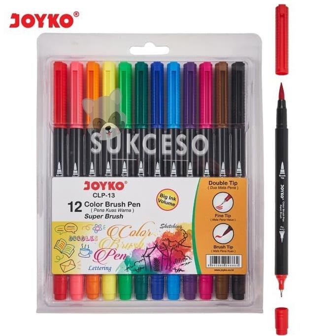 

[[COD]] Joyko Color Brush Pen Set CLP-13 Super Brush Double Tip Dua Mata Pena TERPERCAYA Kode 162