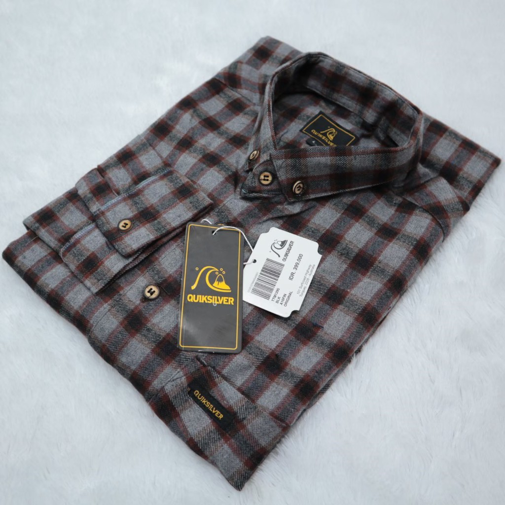 Kemeja flanel Quicksilver lengan panjang - kemeja pria - kemeja kekinian