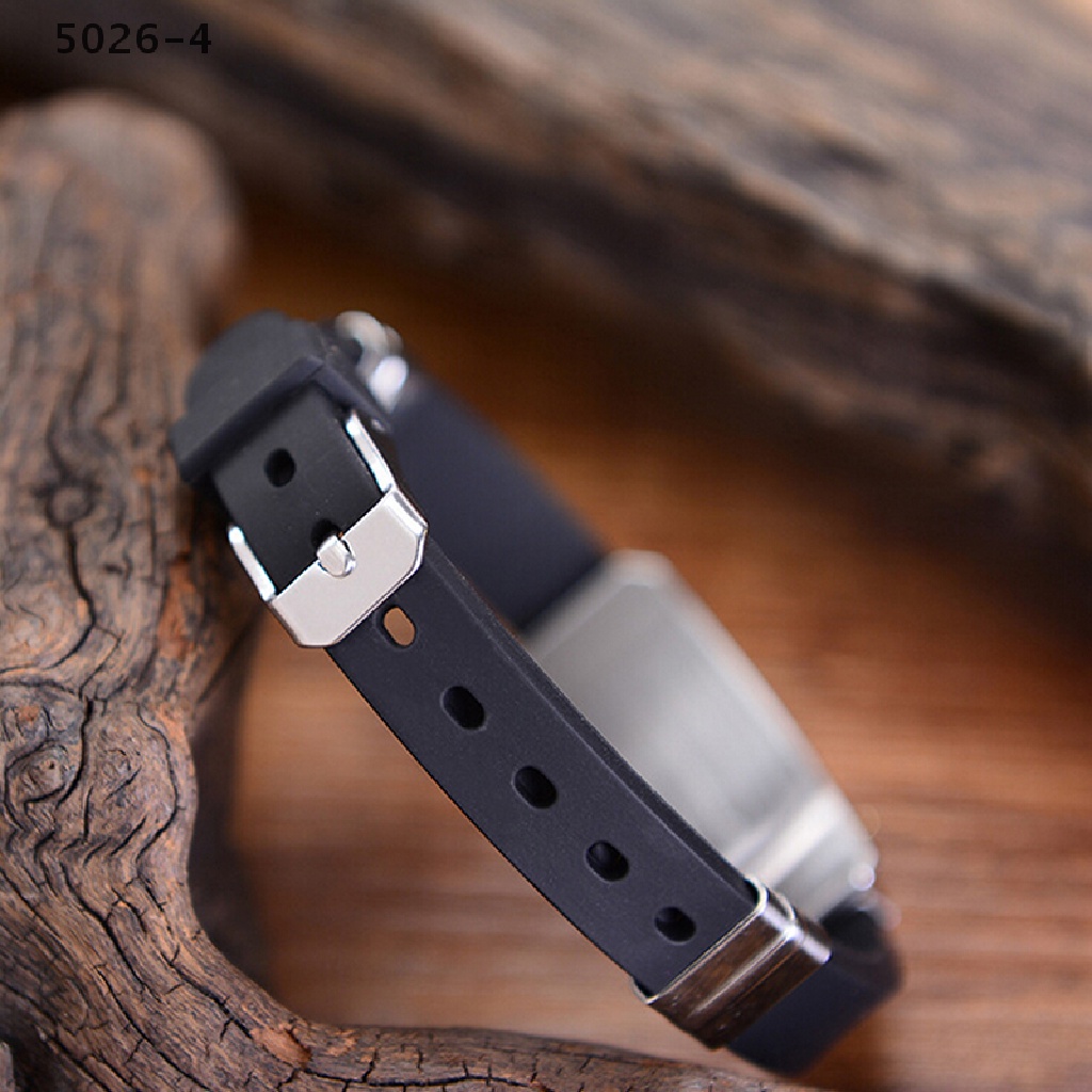 5026-4 Men Fashion Silver Cross Stainless Steel Black Rubber Bracelet Bangle Wristband 5026-4