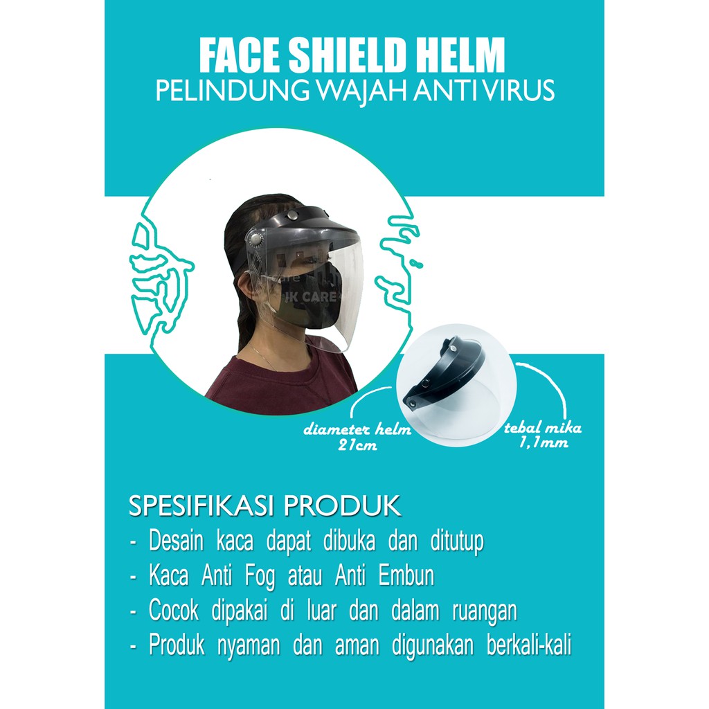 COD FACE SHIELD HELM PELINDUNG WAJAH / FACE SHIELD APD / HELM FACE SHIELD MUKA