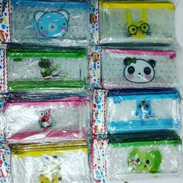 

Dompet alat tulis jaring transparant