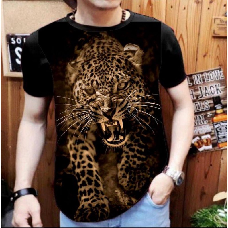 NEL-KAOS PRIA/T-SHIRT KAOS/LENGAN PENDEK HARIMAU KUNING