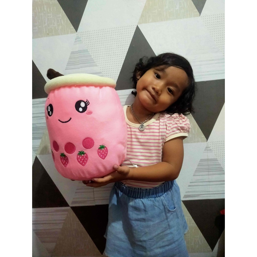 Boneka Boba Cangkir Milk Tea Tinggi 30cm Berlabel SNI