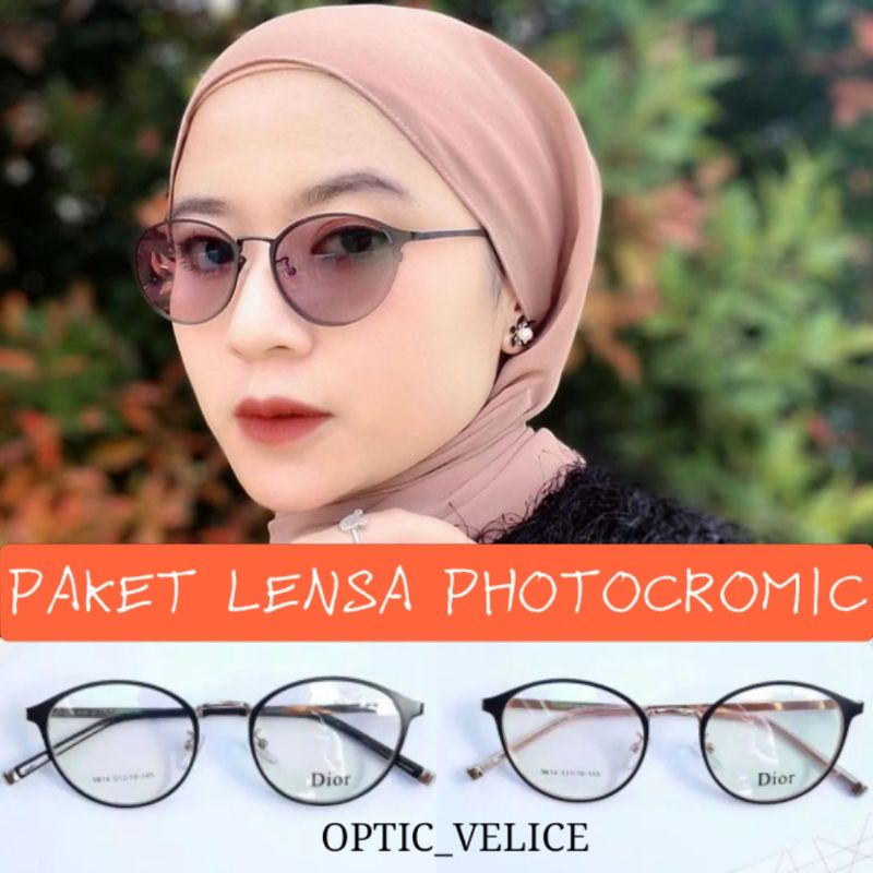 frame (MUKA KECIL) oval  princess  paket lensa photocromic antirariasi/kacamata minus antiradiasi
