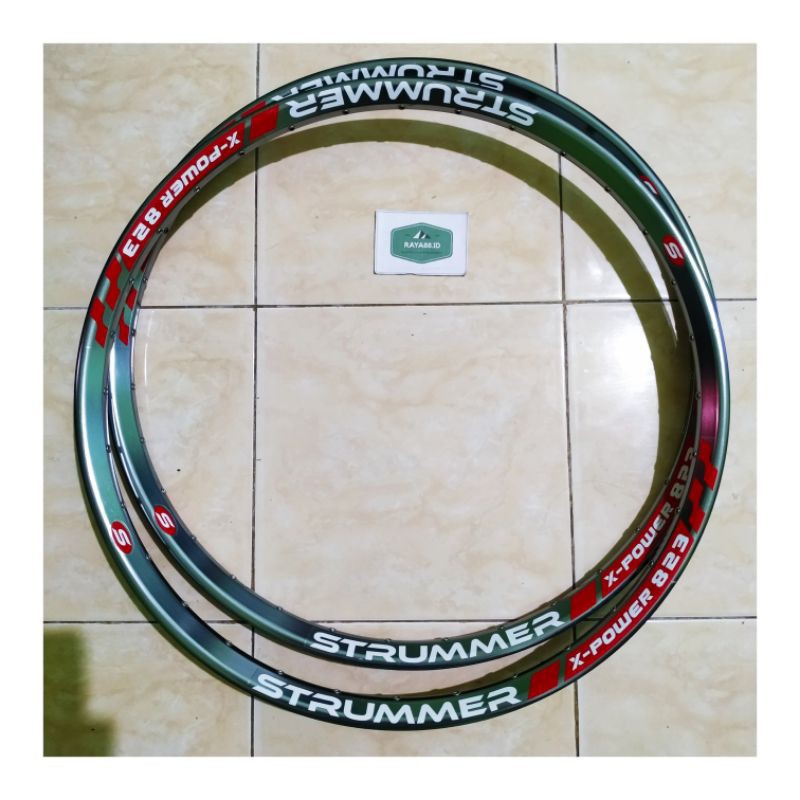RAYA88 SEPASANG RIMS / VELG MTB 26 in STRUMMER X-POWER 823 HOLE 32 TITAN - GREEN