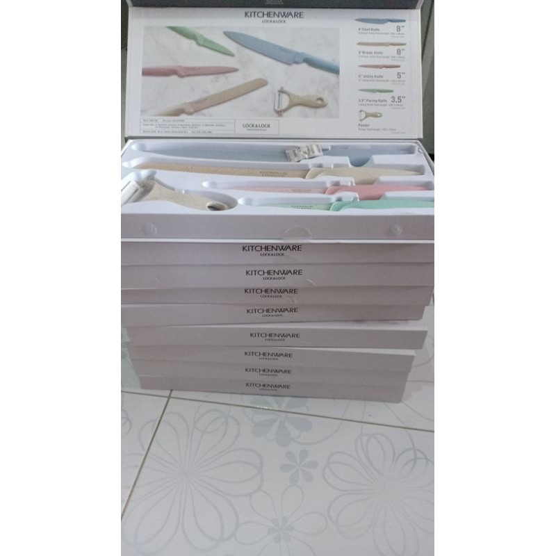 Kitchen Knife Set Lock n Lock Pastel