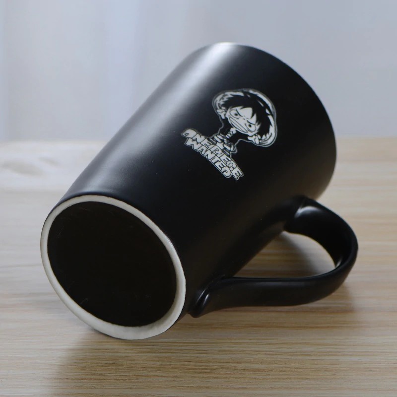 Anime One Piece Coffee Mugs With Spoon Lid 420ml Porcelain Milk Cup Water Drinkware Novelty