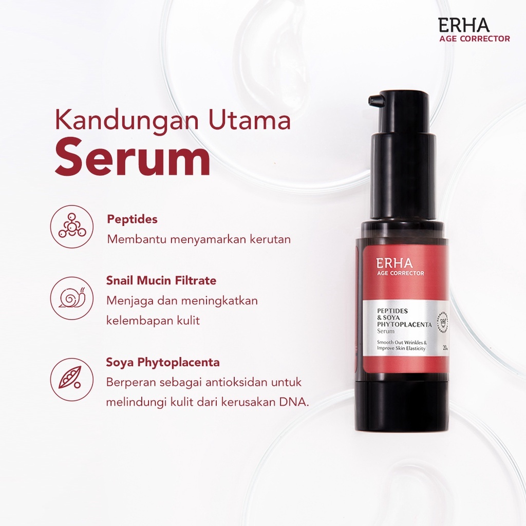 ERHA Serum Wajah Anti Aging Age Corrector Serum - Peptides &amp; Soya Phytoplacenta