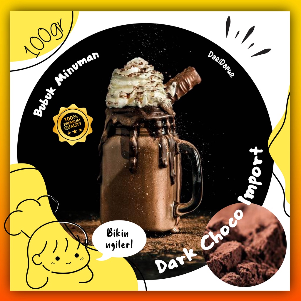 

Powder Drink Serbuk Bubuk Minuman Kekinian Plus Sugar Rasa Coklat/ Cokelat Hitam / Choco Latte / Dark Chocolate Import / Nyoklat | Powder, Bubuk, Serbuk Untuk Minuman Boba | Bubuk Manis, Premium, Murah, Enak, Halal 100gr