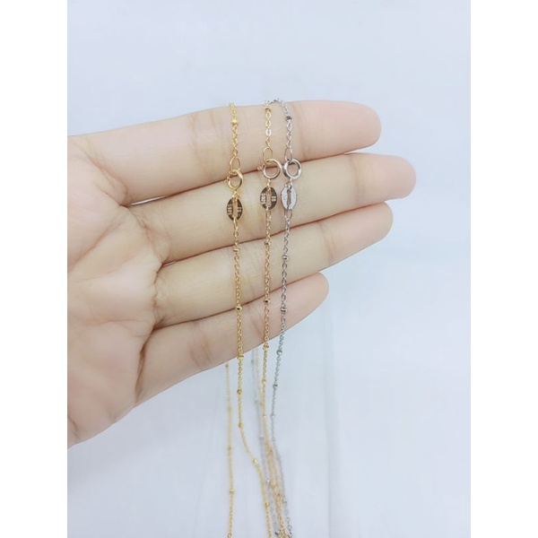 KALUNG PERAK ASLI SILVER 925 LAPIS EMAS/KALUNG RANTAI JEDAR ANAK/ASLI SILVER/FASHION KALUNG ANAK