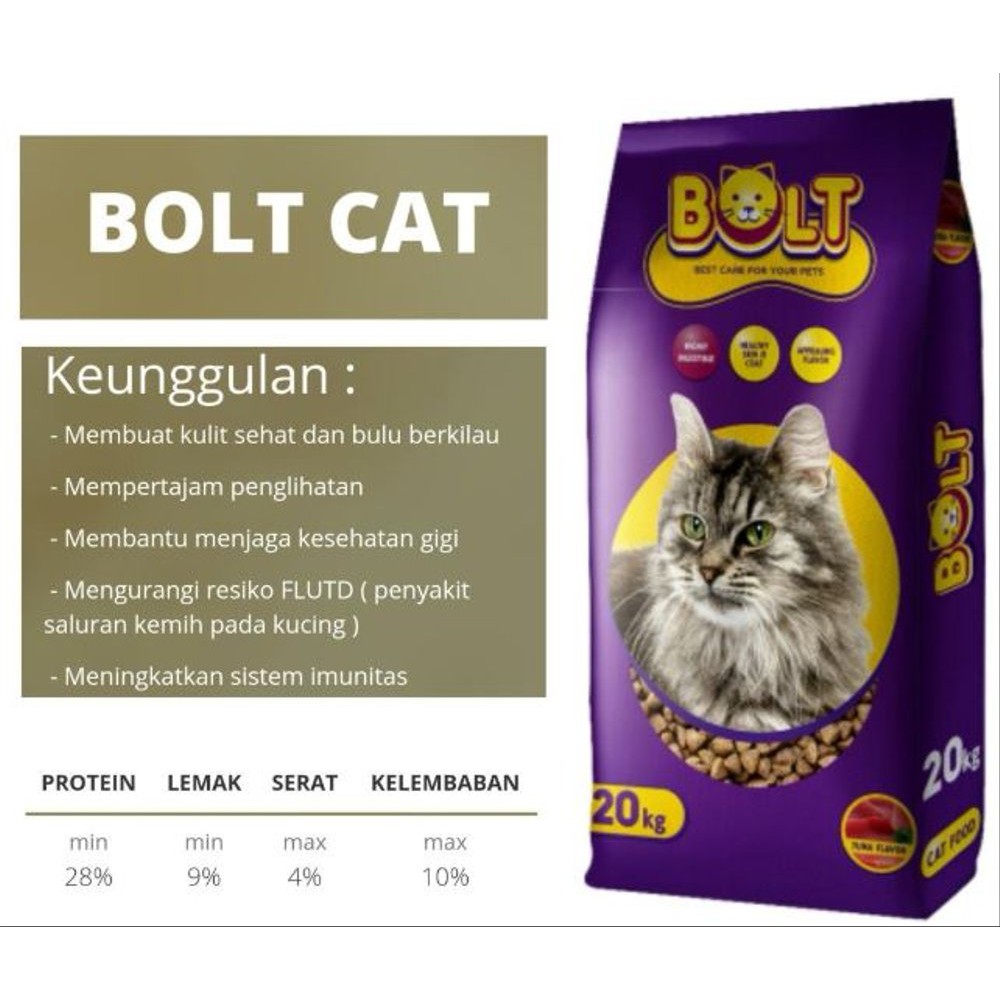 Makanan Kucing Bolt Catfood Bolt Repack Kualitas Terbaik Kemasan 800gr Kibble Ikan Donat Ready Shopee Indonesia