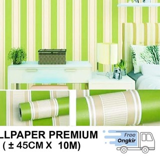 Sudah datang Wallpaper Stiker Dinding Motif Salur Hijau Sudah datang Wallpaper Stiker Dinding Motif Salur Hijau