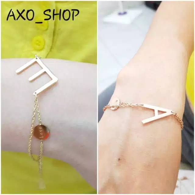 Gelang Tangan/Kaki Huruf UBS CARENDELANO Titanium Halus