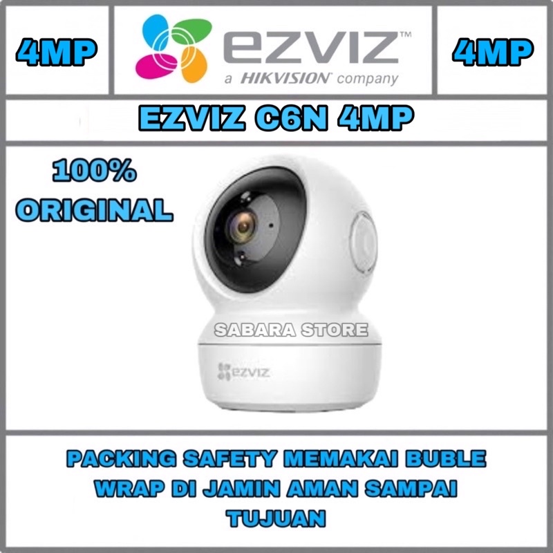 CCTV EZVIZ C6N 4MP Home Dome Smart Wireless IP Camera IPC CAM 4 mp megapixel GARANSI RESMI untuk pasang di rumah ruko kantor ruang tamu kamar garasi teras FULL HD murah