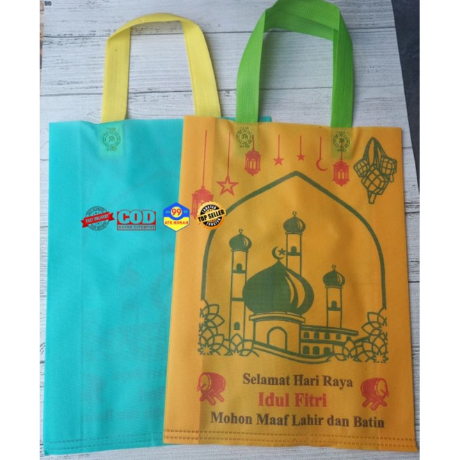 TAS lebaran isi 12pcs 30x40/kantong bingkisan/tas sponbound