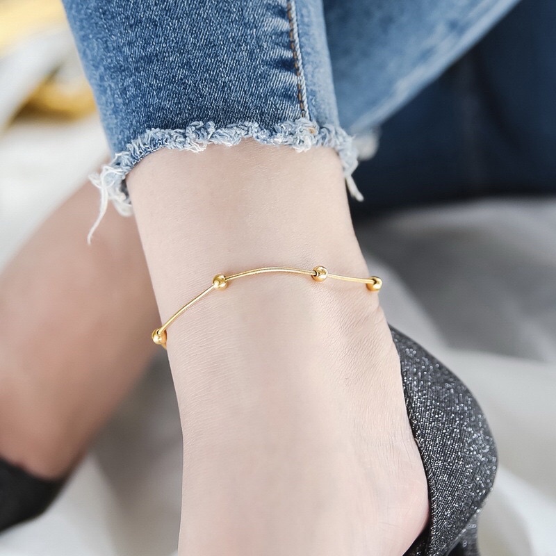 Gelang Titanium Kaki Biji Lada Gold Trending Korea Fashion Style