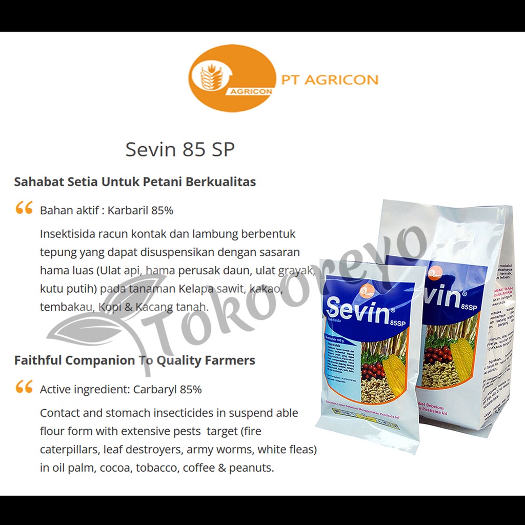 SEVIN 85 SP 100 GRAM INSEKTISIDA